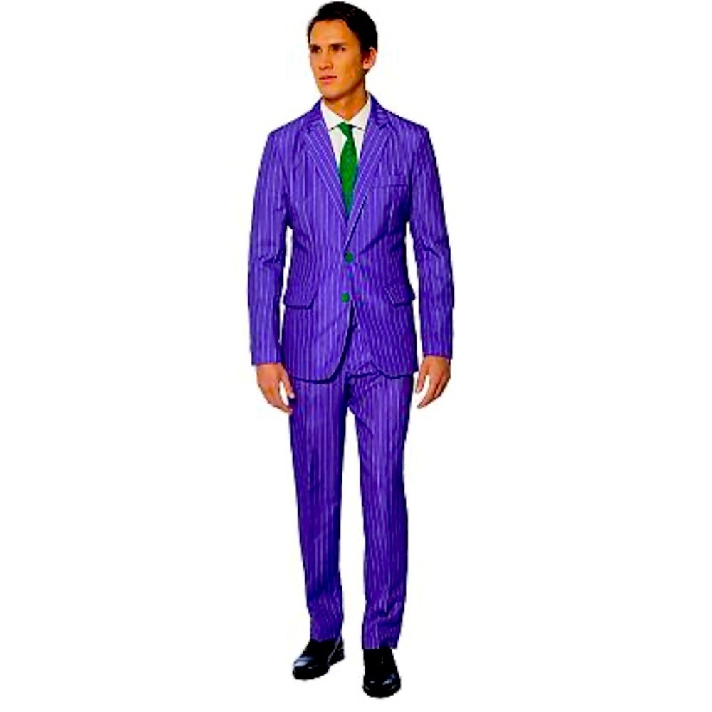 The Joker Slim-Fit Novelty Suit & Tie Set Halloween Costume mask